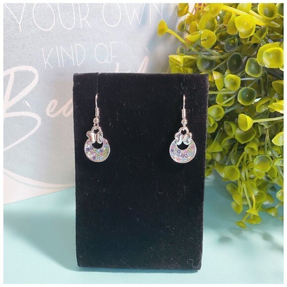 NEW Boho Festival Austrian Imitation Rainbow Crystals Butterfly Dangle Earrings - Picture 3 of 6